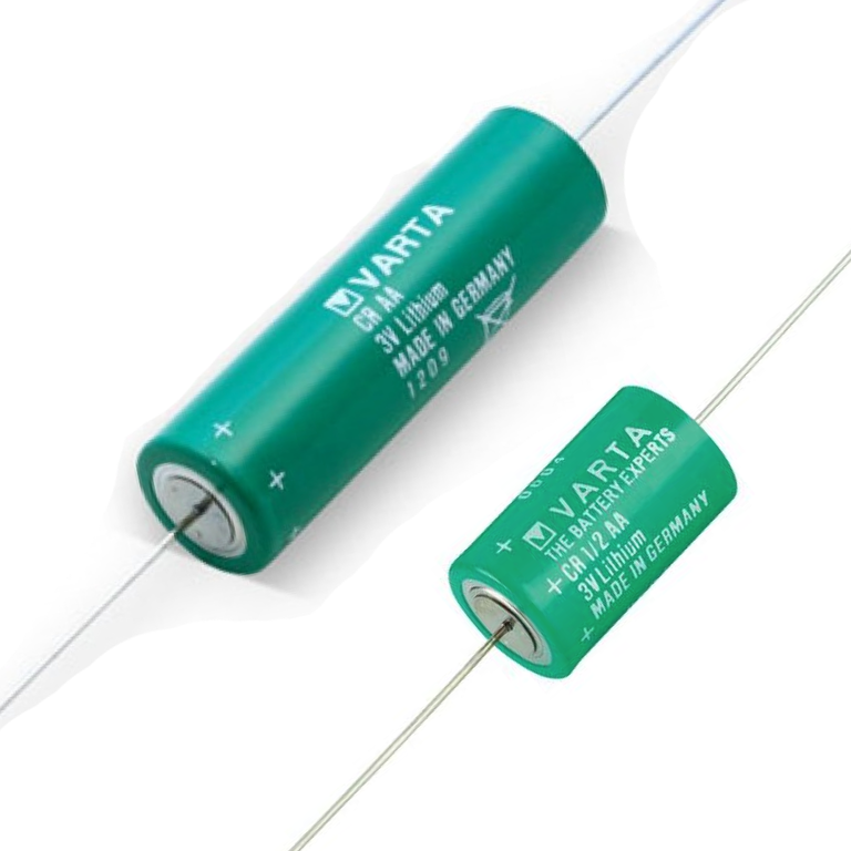 VARTA CRAA & CR 1/2 AA 3V Lithium-Battery with axial lead & solder lugs